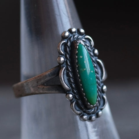 Vintage Sterling Turquoise Ring 7.75