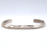 Vintage Sterling Stamped Triangle Cuff Bracelet 6.75"