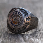 Vintage Sterling Silver Military Ring 7