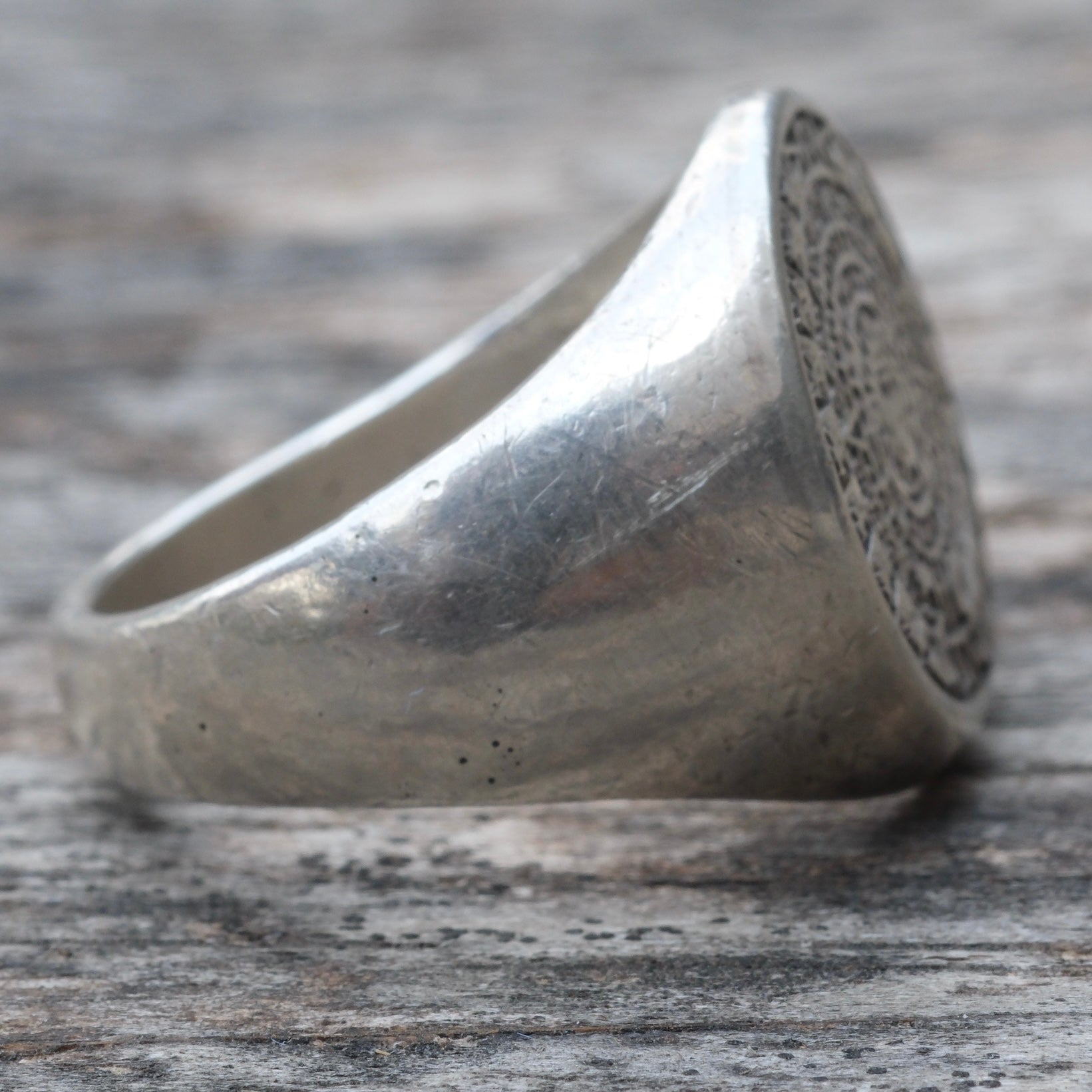 Vintage Sterling Aztec Calendar Ring 9.75