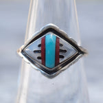 Vintage Sterling Zuni Inlay Band 7