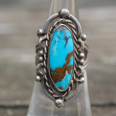 Vintage Sterling Turquoise Ring 6.25