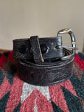 Vintage Hand Tooled Black Leather Eagle Belt