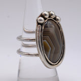 Vintage Sterling Agate Ring 7