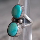 Vintage Sterling 2-Stone Turquoise Ring 5