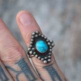 Vintage Sterling Turquoise Ring 4.5