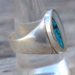 Vintage Sterling Turquoise and Mother Of Pearl Inlay Ring 10