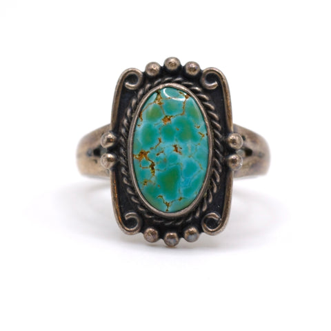 Vintage Sterling Turquoise Ring 5.75