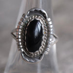 Vintage Sterling Onyx Ring 7.75