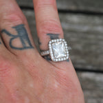 Vintage Sterling CZ Cocktail Ring 6.25