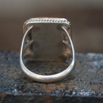 Vintage Sterling Agate Roper Ring 5.25