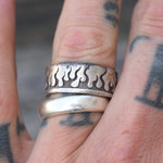Vintage Sterling Silver Flame Ring 9.25