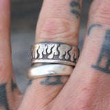 Vintage Sterling Silver Flame Ring 9.25