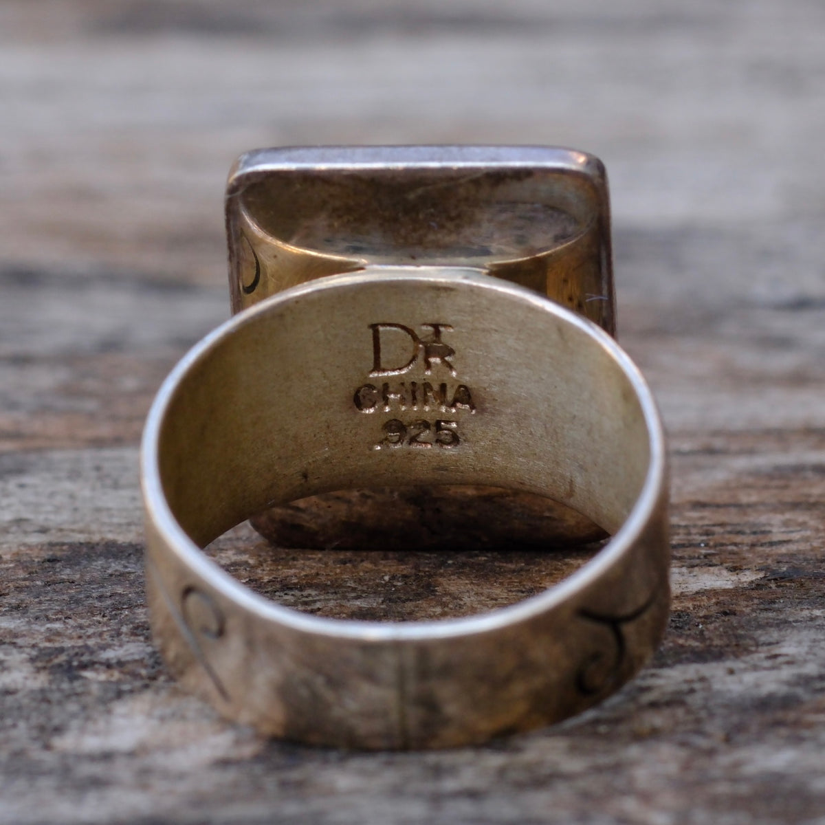 Vintage Sterling Turquoise DTR Ring 7