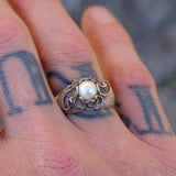Vintage Sterling Mother Of Pearl Ring 9