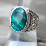 1980's Vintage Sterling Abalone Thunderbird Ring