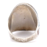 Vintage Sterling Turquoise and Coral Thunderbird Ring 9.5