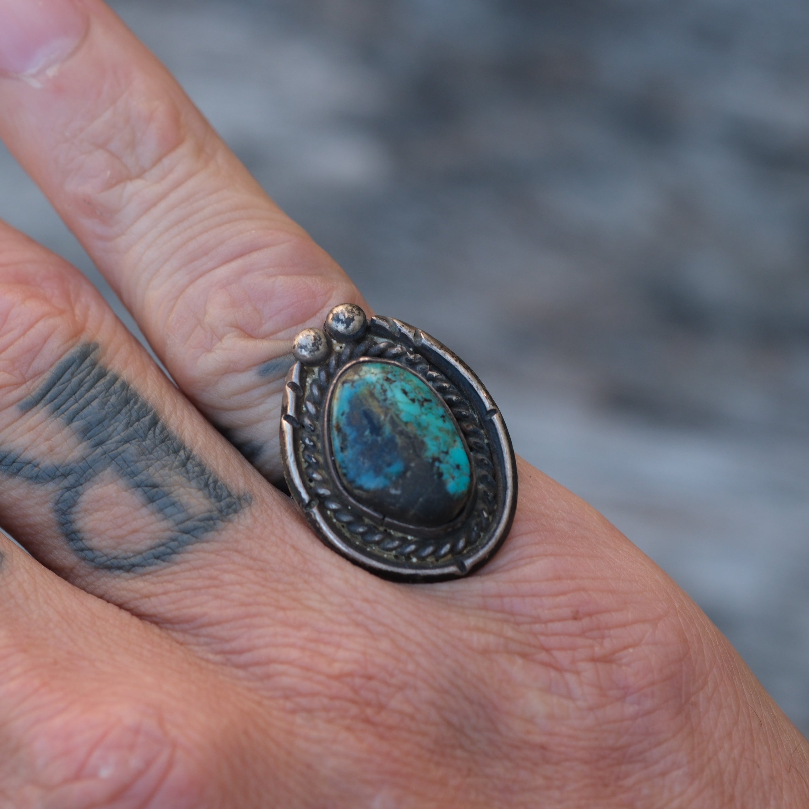 Vintage Turquoise Roper Ring 6.5