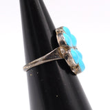 Vintage Sterling Turquoise Cluster Ring 4