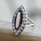 Vintage Sterling Mother Of Pearl Inlay Ring 6.25