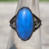 Vintage Sterling Blue Stone Ring 5.5