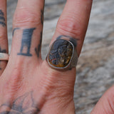 Vintage Sterling Tigers Eye Centurion Ring 10.5