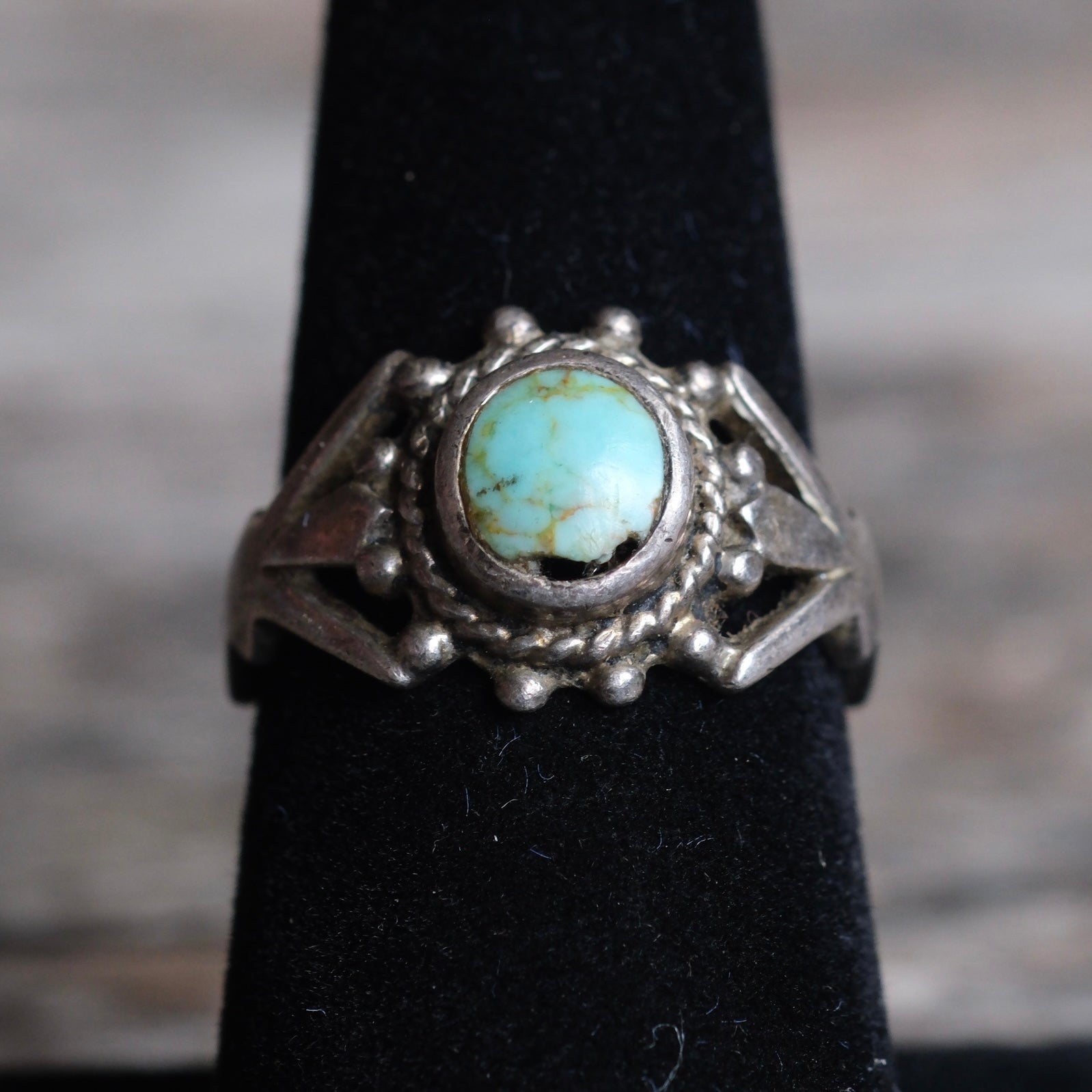 Vintage Sterling Turquoise Ring 7.25