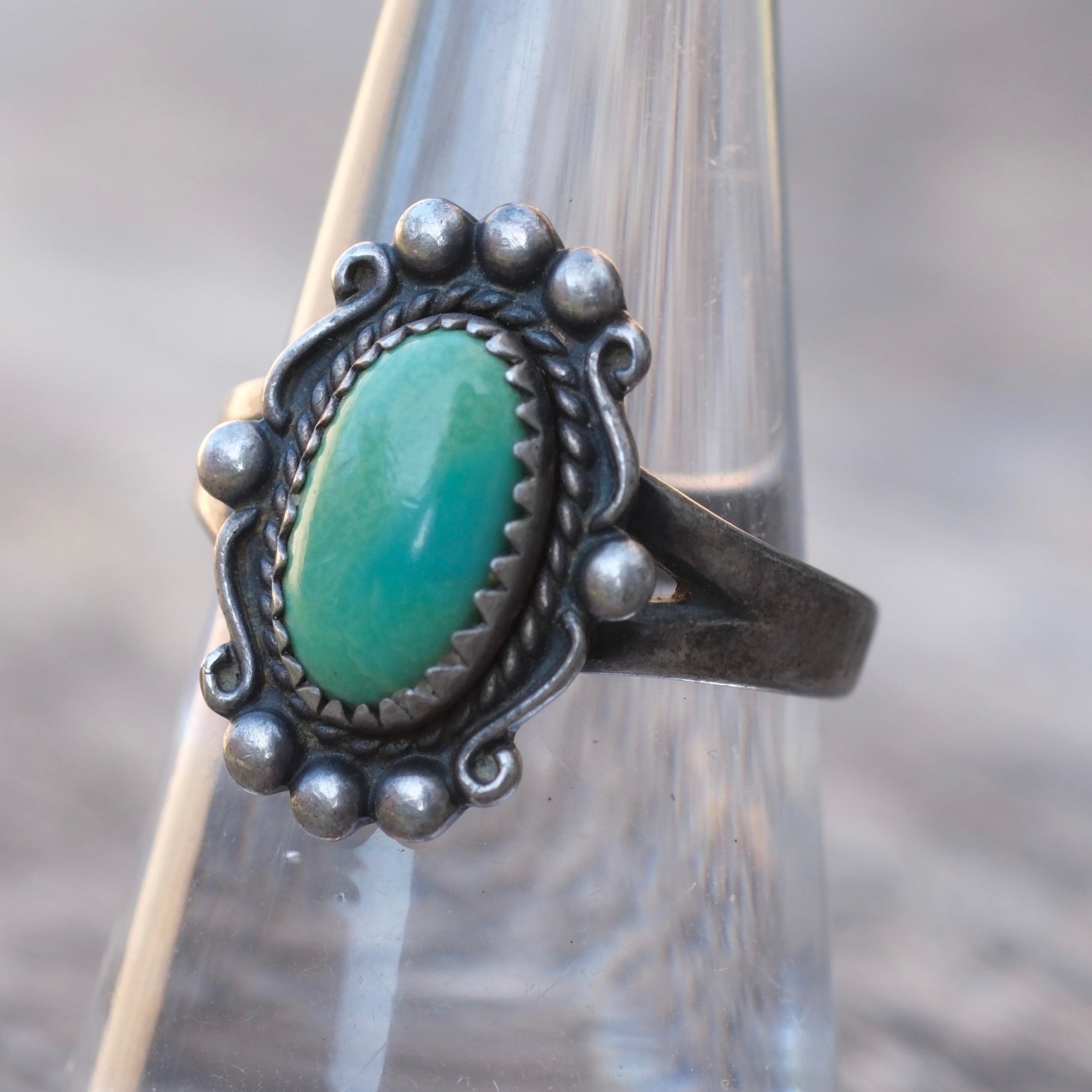 Vintage Sterling Turquoise Ring 8