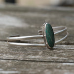 Vintage Sterling Malachite Cuff
