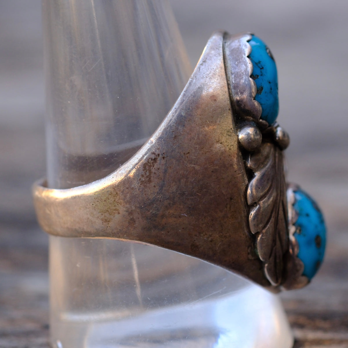 Vintage Sterling Morenci Feather Ring 10.75
