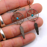 Vintage Sterling Silver Dreamcatcher Earrings