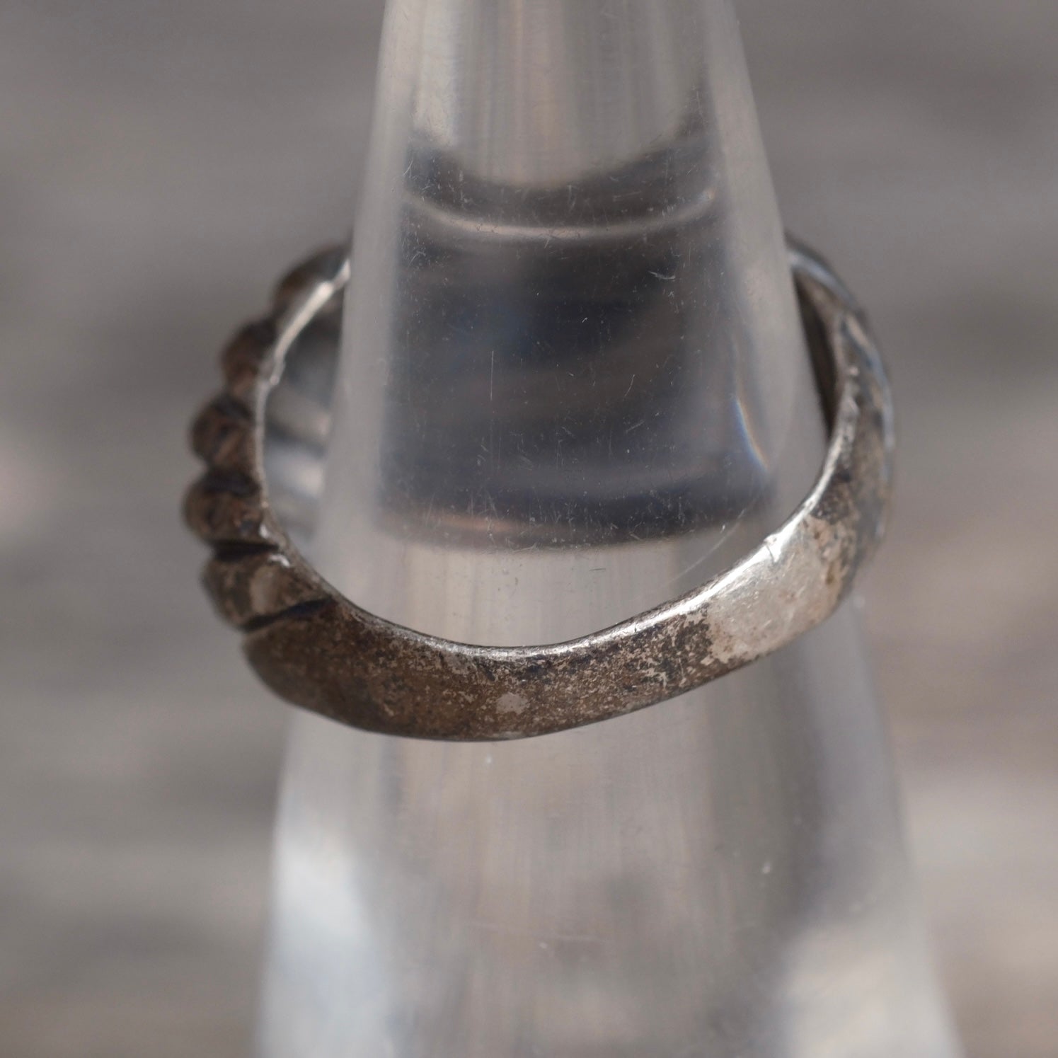 Vintage Sterling Silver Modernist Ring 4.75