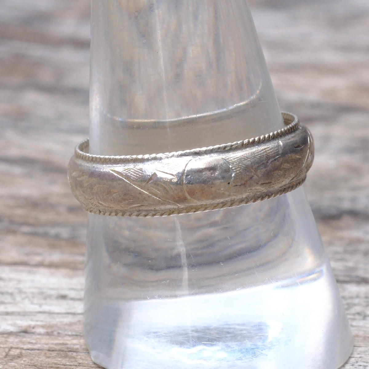 Vintage Sterling Sroll Band Ring 10.25