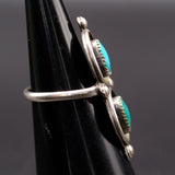 Vintage Sterling 2-Stone Turquoise Ring 3.75