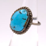 Vintage Sterling Turquoise Roper Ring 4