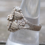 Vintage Sterling Silver Leaf Ring 9
