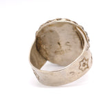 Vintage Sterling Turquoise Roper Stamped Band Ring 12.25