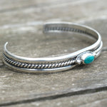 Vintage Sterling Turquoise Roper Cuff