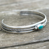 Vintage Sterling Turquoise Roper Cuff