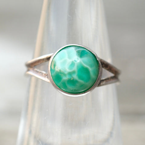 Vintage Sterling Green Stone Ring 6