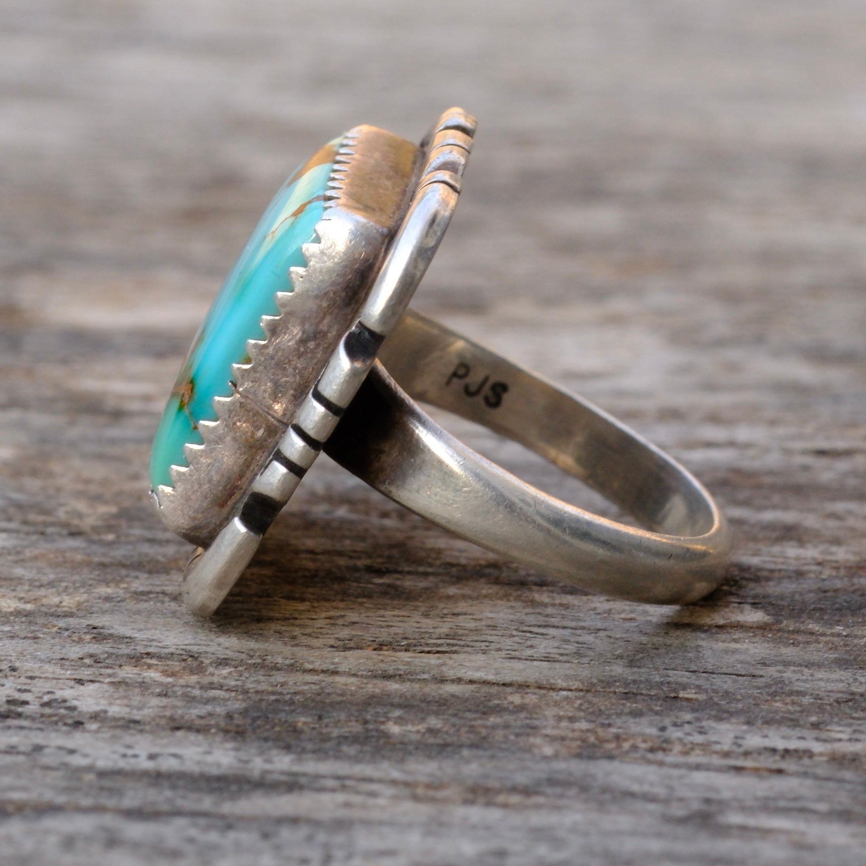 Vintage Sterling Silver Turquoise Ring 6.5