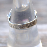 Vintage Sterling Modernist Red Glass Ring 8