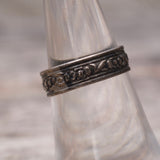 Vintage Sterling Silver Scroll Band 6.75