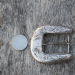 Vintage Sterling Western Silversmiths Hand Engraved Belt Buckle