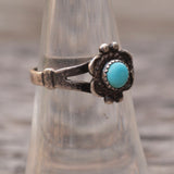 Vintage Sterling Turquoise Ring 6.75