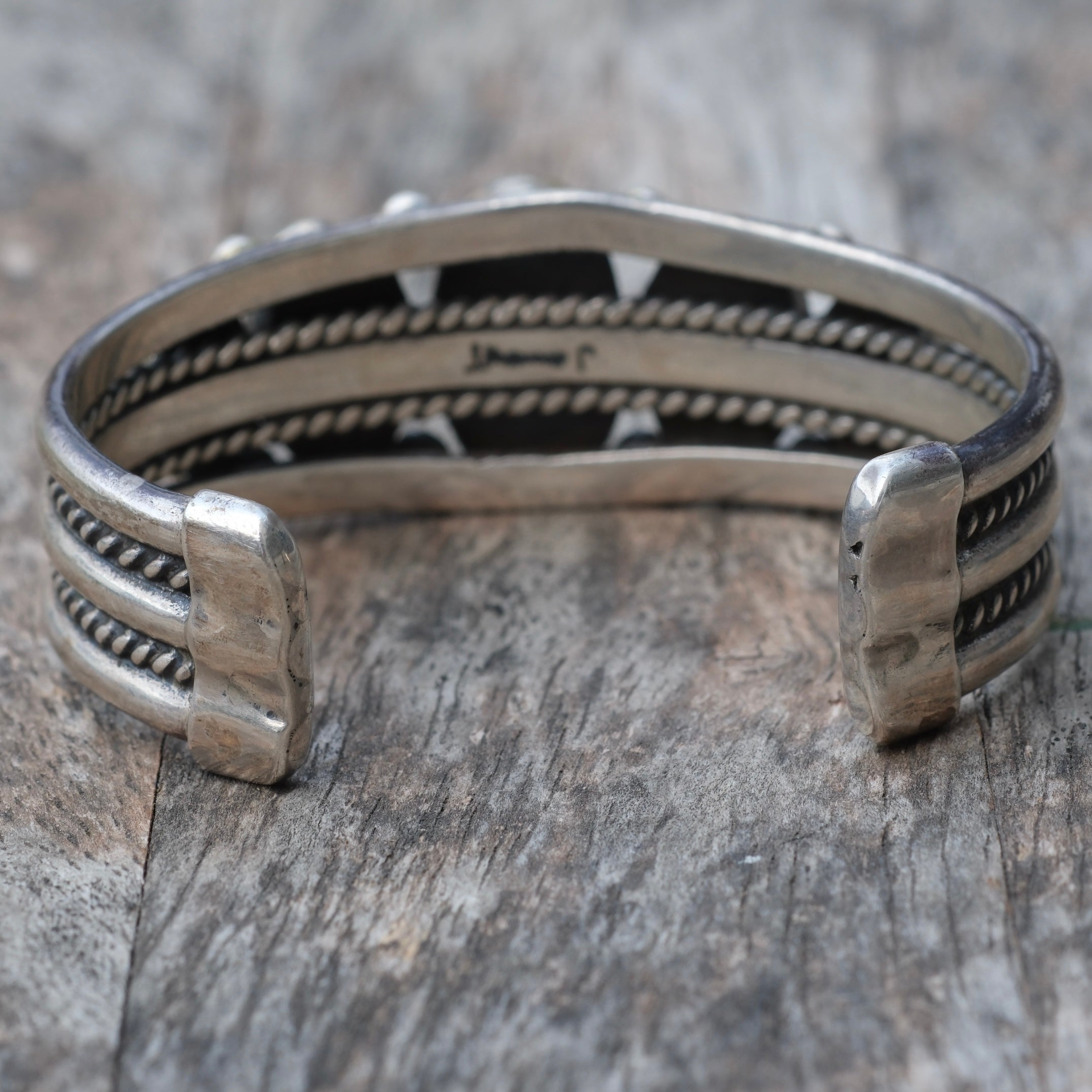 Heavy 5-Stone Turquoise Cuff Bracelet