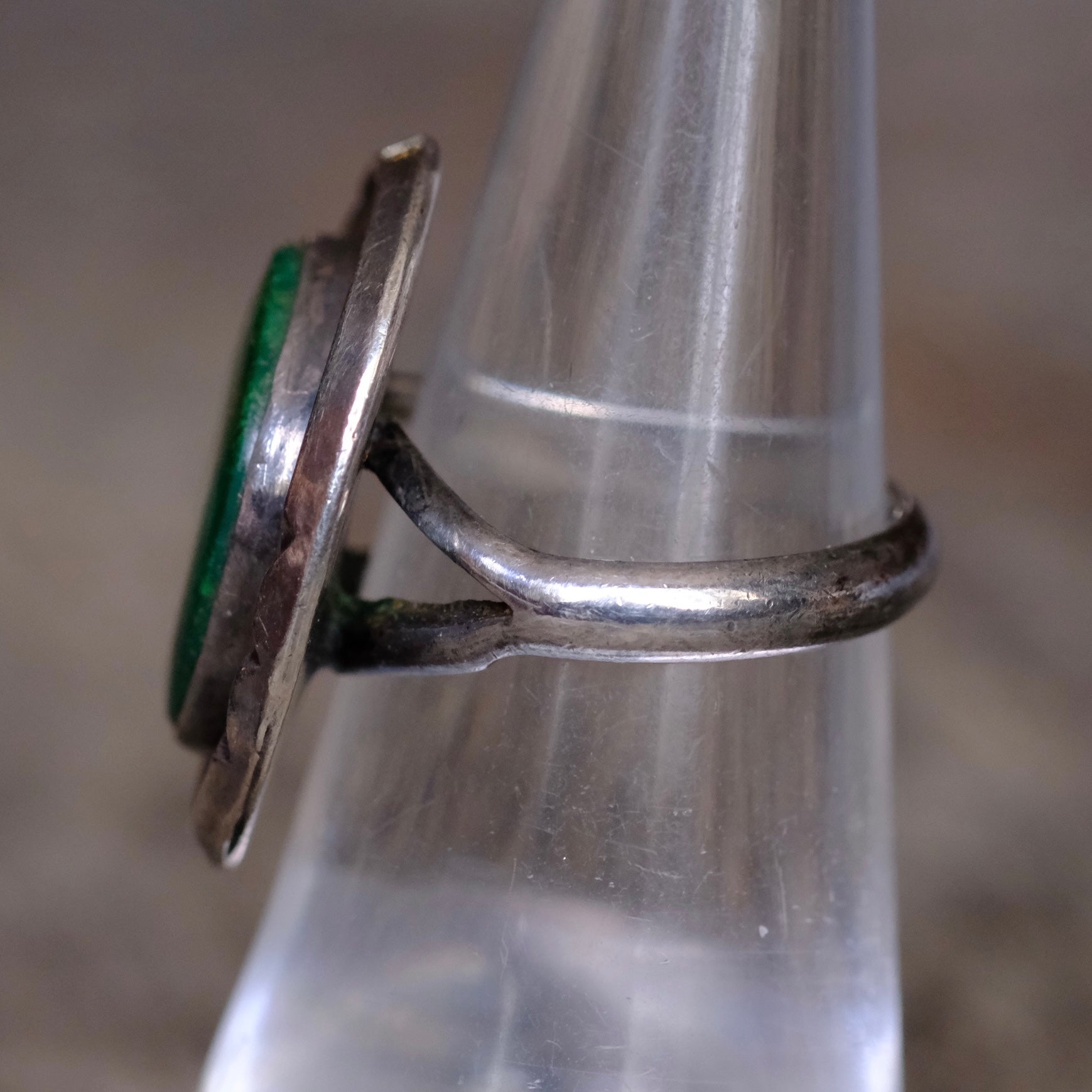 Vintage Sterling Turquoise Roper Ring 6