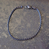 Vintage Sterling Silver Twisted Chain Bracelet 6.75"