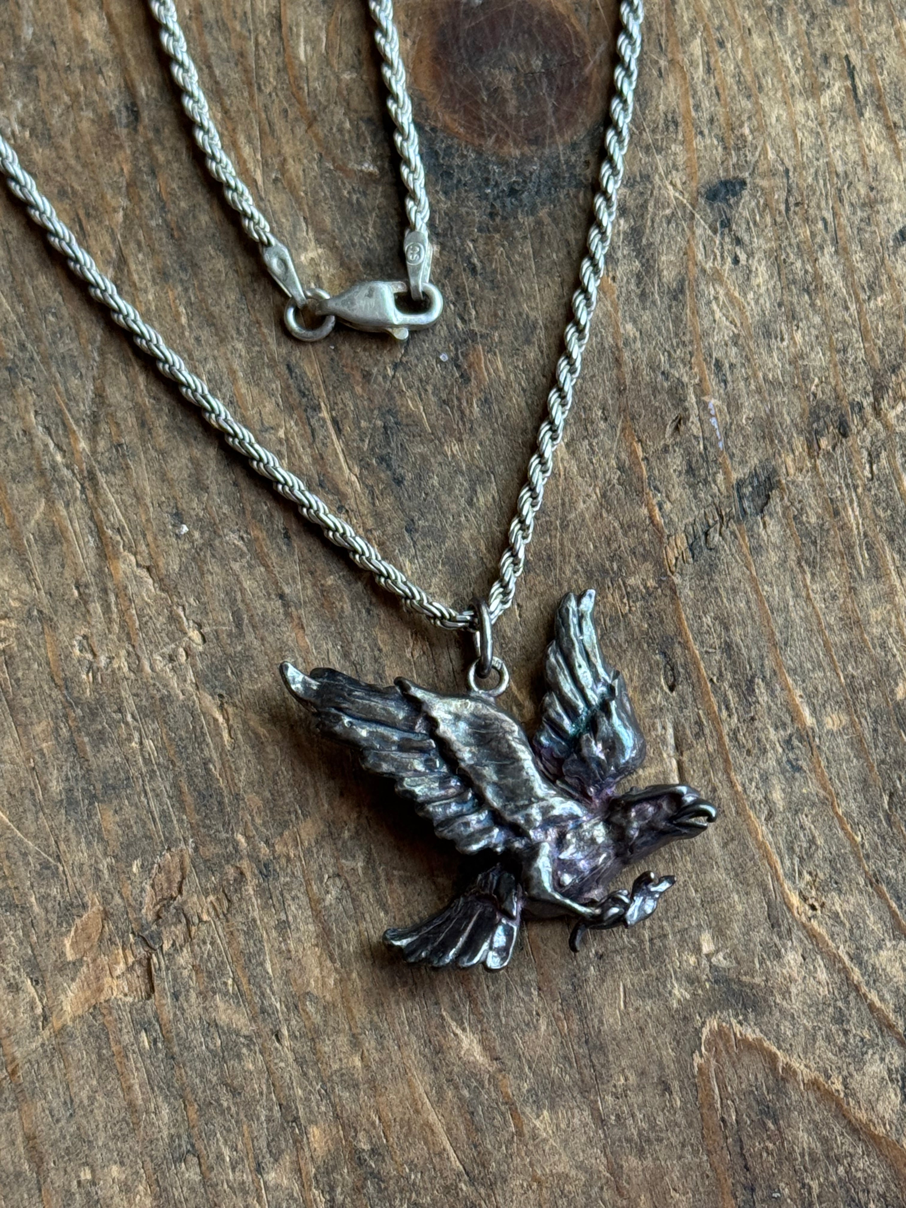 Vintage Sterling Silver Eagle Neckalce