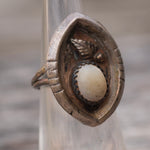 Vintage Sterling Mother Of Pearl Ring 4.25